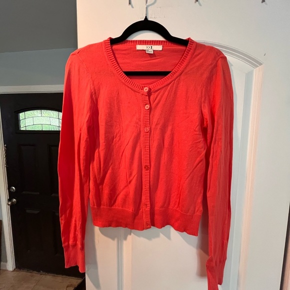 Orange Button-Up Cardigan - Picture 1 of 5